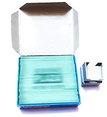 blank microscope slide box with 50 slides and 20 coverslips