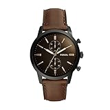 uhren braun roth Wasserdichtigkeit: 5 ATM Fossil Herren Chronograph Quarz Uhr mit Leder Armband FS5437