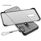 A.S.PLATINUM Oppo F11 PRO Cover Ultra Thin Frameless Matte Transparent with Metal Ring Buckle Back Cover Case for Oppo F11 PRO (Ring Black)