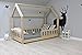 Produktbild Best For Kids Kinderbett Kinderhaus mit Rausfallschutz Jugendbett Natur Haus Holz Bett mit oder ohne 10 cm Matratze in 8 Größen (90x160 cm mit Matratze)