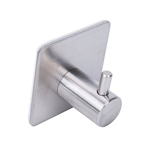 Alicemall Selbstklebend Kleiderhaken Mantel Hut Serviette Wandhaken Bad Küche Edelstahl 1HAKEN (silber)
