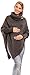 Happy Mama Women's Maternity Cable Chunky Knit Poncho Sweater Jumper Wrap 312p (Graphite, ONE SIZE UK 8/10/12, )
