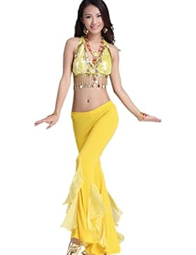 Dancewear Danza del ventre Custome Set Tribal Moneta Top & Wide Gamba Petals Pantaloni