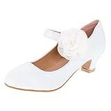  Festliche Mädchen Lackoptik Ballerina Pumps mit Echt Leder Innensohle M374ws Weiß 31