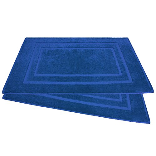 Badvorleger / Badematten / Badteppich – 2er Pack – Baumwolle 800g/m² – 50×80 cm – Farbe Royalblau - 2