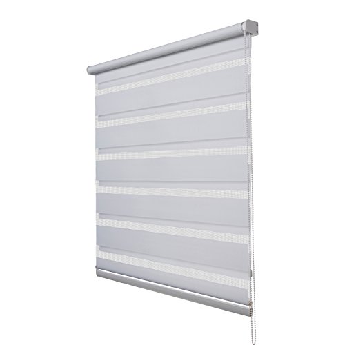 Fensterdecor Klemmfix Mini Duo-Rollo Doppelrollo ohne Bohren / Weiß 60 x 150 cm (BxH) - 3