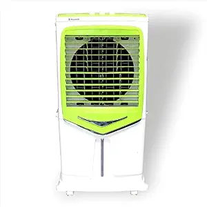 Moonair Plastic Silver 100 Desert Air Cooler With 100 Liters Water Tank; High-Density HoneycombPads; 5 Fin Power Flow Blade; Castor Wheels For easy Movement; 4 Way Air Deflection | Green & White