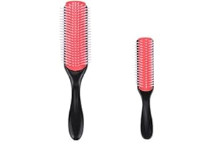 REQAG 2 Pezzi Spazzole Districante per Capelli Secchi e Bagnati, Pennello di Capelli per Styling Spazzola per Cuscino Massaggiatore per cuoio Capelluto in Silicone, 9 fila Styling Brush per Blow-Drying