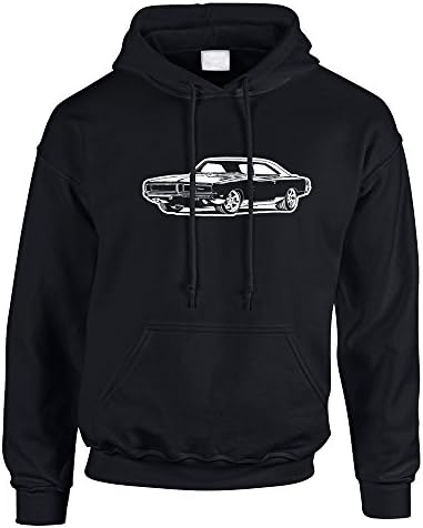 1969 Dodge Charger Mens Hoodies, Sweatshirts, Jumper, Hoody American Car TS925, 5XL, Black, Back Printed Logo