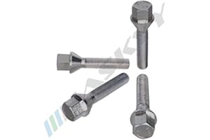 ‎HASKYY 16 Radschrauben Radbolzen M12x1,5 Schaftlänge: 28mm Kegel 60° Kegelbund SW17