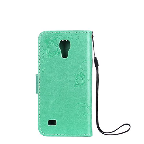 Samsung Galaxy S4 mini Hülle, Samsung Galaxy S4 mini Schutzhülle Leder Hülle, Alfort 2 in 1 Carving Lederhülle Fashion Design Premium PU Leder Hohe Qualität Tasche Case Cover Kasten Abdeckung Wallet für Samsung Galaxy S4 mini / i9190 4.3″ Smartphone Funktion Standfunktion Unterstützte Telefone und Magnetverschluss mit Ameisen gehen auf ein Datum ( Grün ) + Alfort Schwarz Stylus Pen - 3