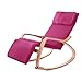 Produktbild QiXian Qumu Schaukelstuhl Nordic Poon Stuhl Shake Stuhl Klappstuhl Recliner Massivholz Birke, Rose rot, 120 * 66 * 87 cm