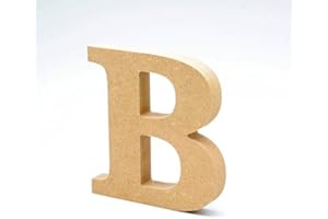 LA LLUNA ALWAYS CREATING Lettres de bois. Lettres grands en bois de 20 cm haut pour décoration et travaux manuels. Alphabet complet disponible (B)