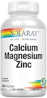 Solaray - Calcium Magnesium Zinc, 250 capsules