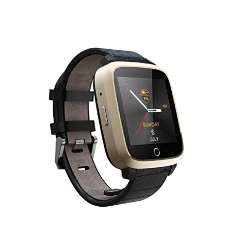 Smartwatch teléfono 1.54 pulgadas Android 5.1 MTK6580 1.3 GHz Quad Core 1 GB RAM 8 GB ROM podómetro corazón tasa de medición, color dorado