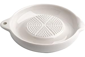 OYRIA Porcelain Grater Plate for Garlic Onion Cheese Multipurpose Ceramic Ginger Grater Feeding Tool for Ginger, Garlic, Onion and More - Easy to Clean and Storage