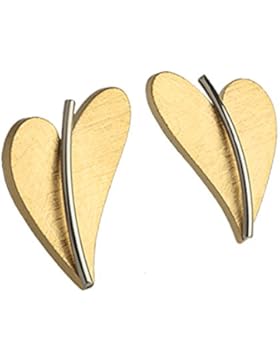 Ernstes Design Herz Ohrhänger Edelstahl vergoldet E245