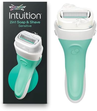 Wilkinson Sword Intuition 2in1 Soap & Shave per pelli sensibili rasoi da donna, manico rasoio da donna e 1 ricarica