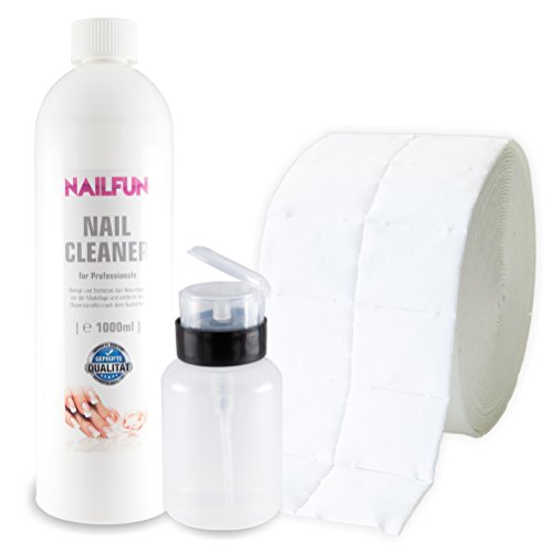 Nail Cleaner 1 Liter = 1000ml + 500 Zelletten (1 Rolle) + 1 Pumpflasche / Dispenser 170ml [ 99.9 % Isopropanol kosmetisch ] - 2