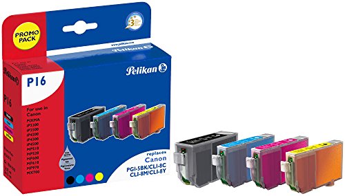 Pelikan Druckpatronen PromoPack P16 ersetzt Canon PGI-5BK/CLI-8C/CLI-8M/CLI-8Y, BK PIG/C/M/Y