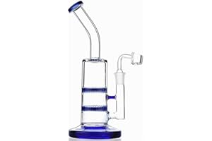 RORA Le verre Bongs Pipe À Eau Dab Rig Fumer Bongs Avec Bol De Quartz (bleu)