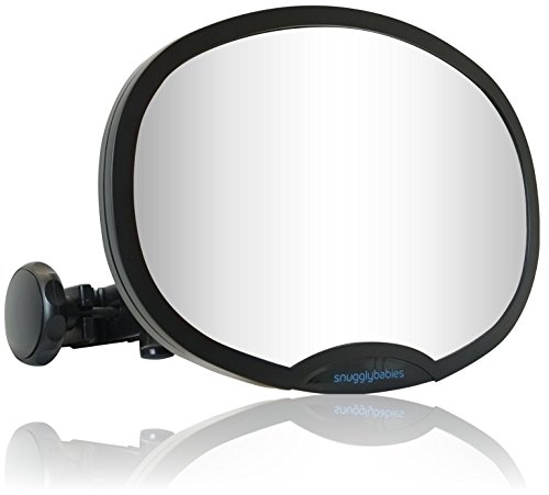 Back Seat Baby Car Mirror | #1 Stability | 1 Minute easy installation | 2016 Bracket Design | large black shatterproof | fix to rear headrest bar | multiple adjustability wide angle view