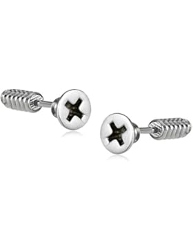 AnaZoz Schmuck Herren Ohrstecker Edelstahl Kreuz Schrauben Fake Plug Punk Rock Ohrringe Länge 22mm Silber für...