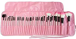 HUDA BAR Professional Makeup Brush Set 32 Pcs, Makeup Brushes for Women & Girls, Eyeliner, Eye Shadow, Eye Brow, Premium Wooden Handles with Pouch Case