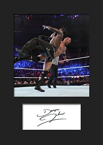 THE ROCK WWE #2 Signed Mounted Photo A5 Print
