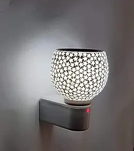 SHREE HANS CREATION | Kapur Dani Electrical Camphor Diffuser. Glass Kapoor Dhani & Essential Oil Diffuser with On Off Switch to Toggle Between Burner & Lamp (Star Mini)