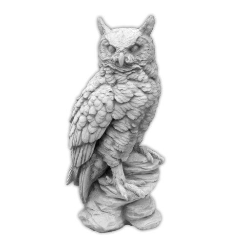 Lustige Eule Uhu Vogel aus Steinguss, frostfest - 7