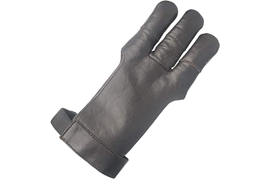 longbowmaker Archery Glove 3 Finger guard Cow Leather Shooting Protective Gear for Left and Right Hand Archer