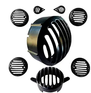 Gate 7 Heavy Metal Series Classic Bullet Grill Bike Headlight Grill (Black)