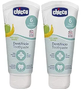 Chicco Baby Toothpaste Apple Banana Flavored (50 ml) Pack of 2