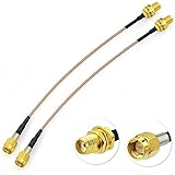 Eightwood SMA Antenne DAB+ Wlan Antenne Verlängerung SMA Buchse auf SMA Male Pigtail Kabel RG178 15cm 6inch 2 Stücke für RC FPV Multicopter TX RX Router Bluetooth Wifi Wireless Network