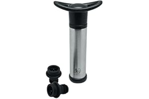 VB VIN BOUQUET Vin Bouquet FIC 003 - Vacuum Pump for Preserving Wines with Two Caps, Black and Silver