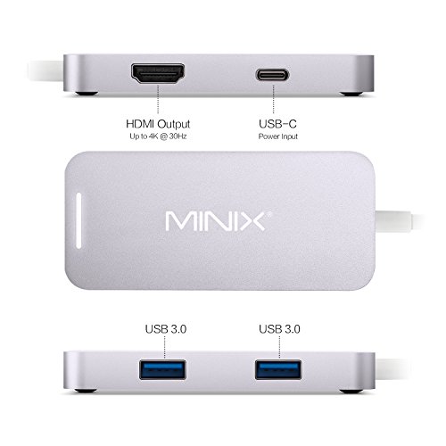 MINIX NEO-C-MGR Mini USB-C Multiport Adapter mit HDMI für Apple MacBook und MacBook Pro grau - 3