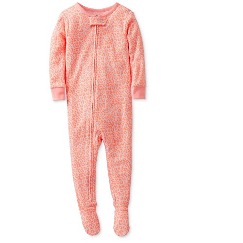 Carter's Baby Girls One Piece Cotton Cheetah Bright Print Footed Pajamas - 18M