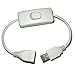 Produktbild Weiß - USB-Kabel mit Schalter für Himbeere Pi Arduino USB Ein Aus Toggle