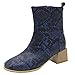 Produktbild Dasongff Damen Runder Mid Hohe Stiefel mit Reißverschluss Blockabsatz Ankle Boots Basic Klassische Ankle Boots Gr 35-43