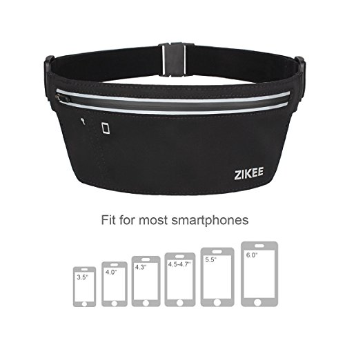 Zikee Running Belts / Laufgürtel / Gürteltasche / Sport Gürtel Tasche – Fit for Apple iPhone 4, 4S, 5, 5S, 5C, 6, 6 plus, Samsung Galaxy and Most Smartphones – Laufgurtel trinkflasche/Laufgurtel joggen/Laufgurtel mit trinkflasche/Bauchtasche eastpak/Hüfttasche/Fitness gürtel/Elastische Bauchtasche/Fitness Gürtel/Outdoor Trekking Gürtel/Handygürtel - 5