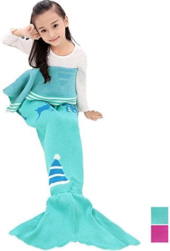 Girls Mermaid Tail Blankets,AIDUE Christmas Blankets Slumber Bags Bed Quilt Nap Sleeping Bag for Children140cmX70cm (55.1"x27.6")-Green