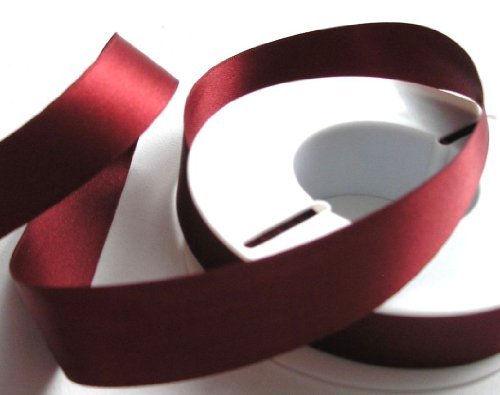 SATINBAND 25m x 25mm WEINROT - BORDEAUX Schleifenband DOPPELSATIN Geschenkband DEKOBAND