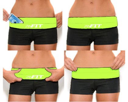 2bFIT Jogging Gürtel – Hüfttasche – Sport-Bauchtasche - Perfekt für Workouts, Fitness, Training, Sport, Fitnessstudio –Handy & Geld Haltegürtel mit Schlüsselhaken – Dehnbares Hüftband – Vier Taschen – Unisex – Lebenslange Garantie