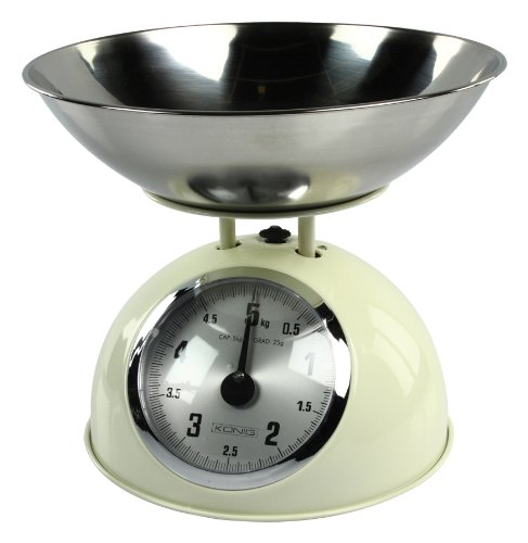 Knig HC-KS60C Retro Kchenwaage mit Edelstahl Schssel