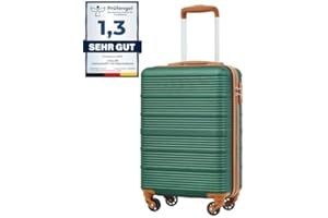 COOLIFE Ryanair Valigia Bagaglio a mano,Valigie,Trolley,Valigia da cabina 55×35×20,Chiusura a combinazione laterale con TSA (Bianco/Marrone, 55×35×20) (Verde scuro, 55×35×20)