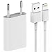 Produktbild esorio [MFI] 2in1 Set - iPhone Ladekabel - USB Lightning Ladegerät Kabel 1 Meter + Netzteil für iPhone XR, XS, XS Max, X, 8, 8 Plus, iPad 4, Pro, Mini, 2 - in weiß