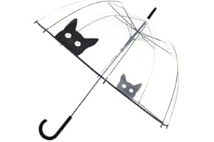 SMATI Parapluie - Anti-Vent - 8 baleines en vrais fibres - transparent - long cloche - EXTREME SOLIDE