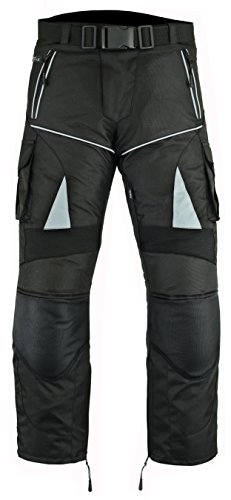 RIDEX para hombre CT1Motero moto motocicleta Pantalones de viento/impermeable Protecciones CE, negro, 34 W/30 L