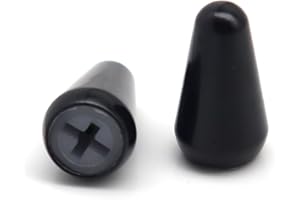 XIYANGJUAN 2pcs Guitar 5 Way Pickup Switch Tip Metal Switch Cap Switch Knob for Strat Tele (Black)